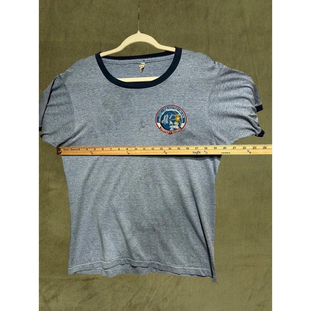 Vintage 1984 Screen Stars NASA Space Shuttle Challenger STS-13 41-C Ringer Tee L - Picture 3 of 9